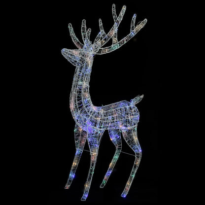 vidaXL XXL Acrylic Christmas Reindeer 250 LED 180 cm Colourful - Multicolour - 96 x 40 x 180 cm