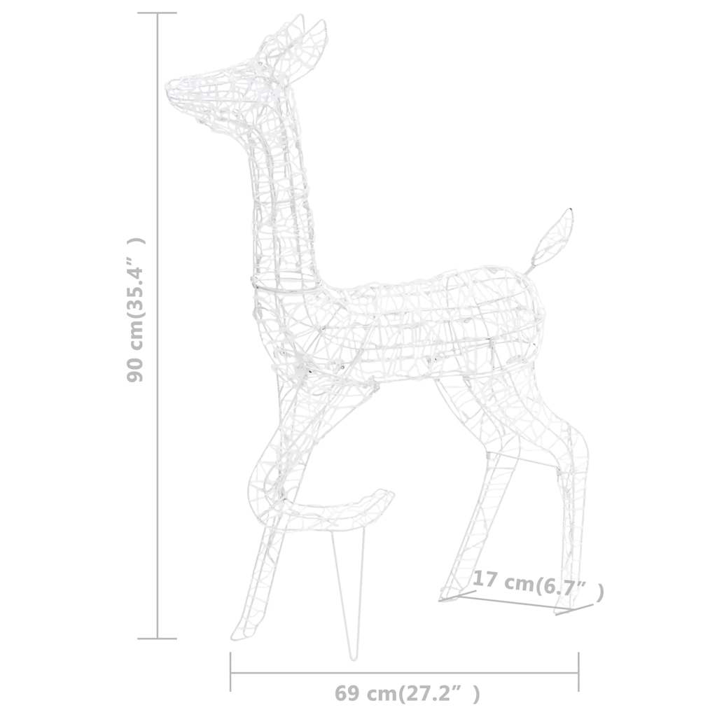 vidaXL Acrylic Reindeer Family Christmas Decoration 160 LED Warm White