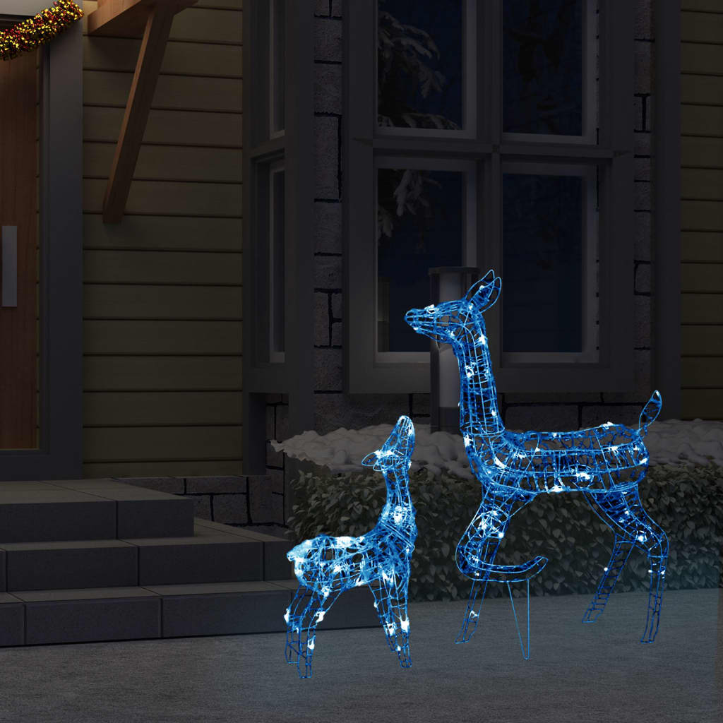 vidaXL Acrylic Reindeer Family Christmas Decoration 160 LED Blue
