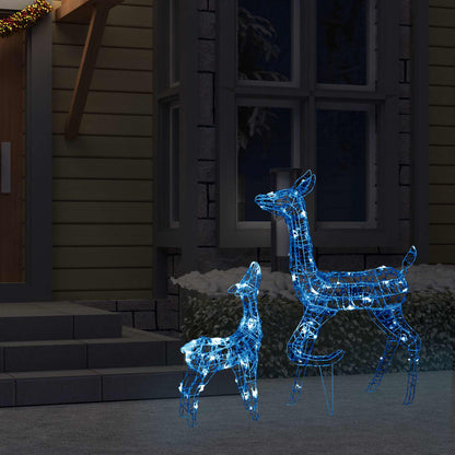 vidaXL Acrylic Reindeer Family Christmas Decoration 160 LED Blue