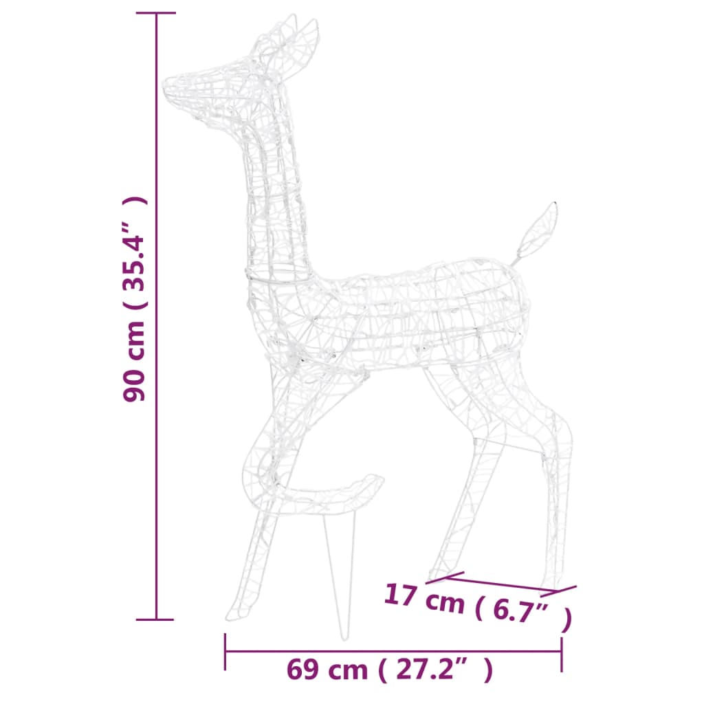 vidaXL Acrylic Reindeer Family Christmas Decoration 160 LED Blue