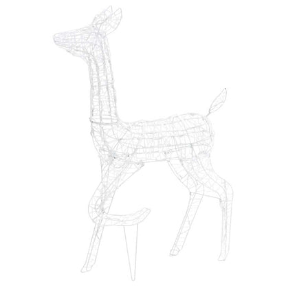 vidaXL Acrylic Reindeer Family Christmas Decoration 160 LED Colourful - Multicolour