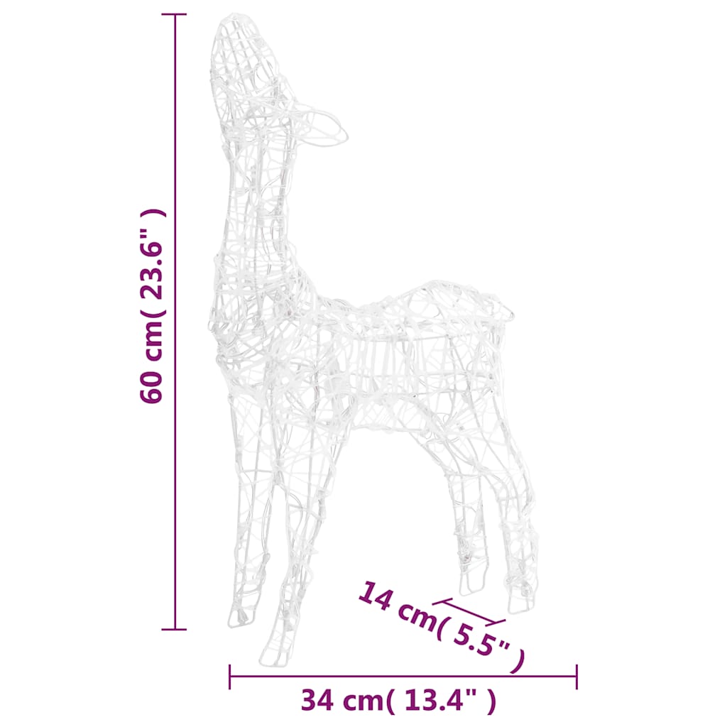 vidaXL Acrylic Reindeer Family Christmas Decoration 160 LED Colourful - Multicolour