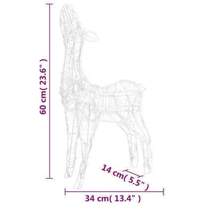 vidaXL Acrylic Reindeer Family Christmas Decoration 160 LED Colourful - Multicolour