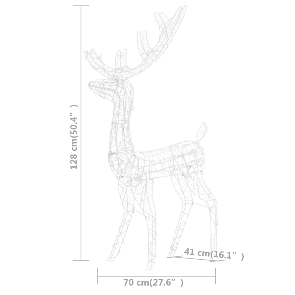 vidaXL Acrylic Reindeer Family Christmas Decoration 300 LED Colourful - Multicolour