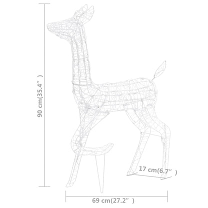 vidaXL Acrylic Reindeer Family Christmas Decoration 300 LED Colourful - Multicolour
