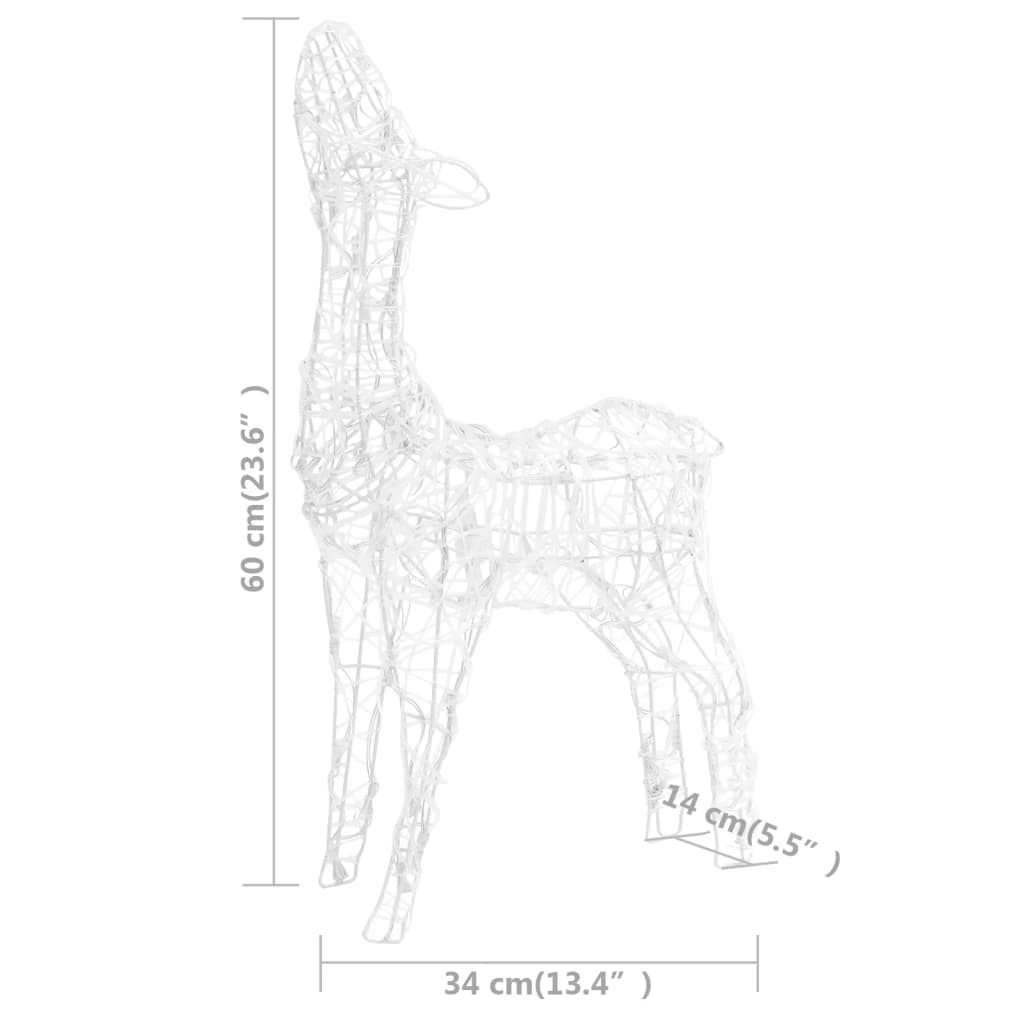 vidaXL Acrylic Reindeer Family Christmas Decoration 300 LED Colourful - Multicolour