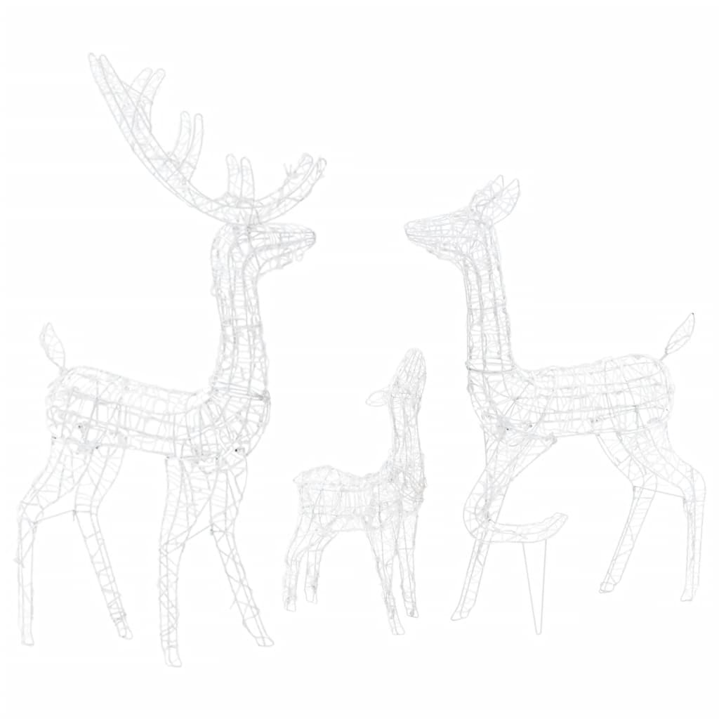vidaXL Acrylic Reindeer Family Christmas Decoration 300 LED Colourful - Multicolour