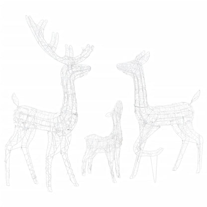 vidaXL Acrylic Reindeer Family Christmas Decoration 300 LED Colourful - Multicolour