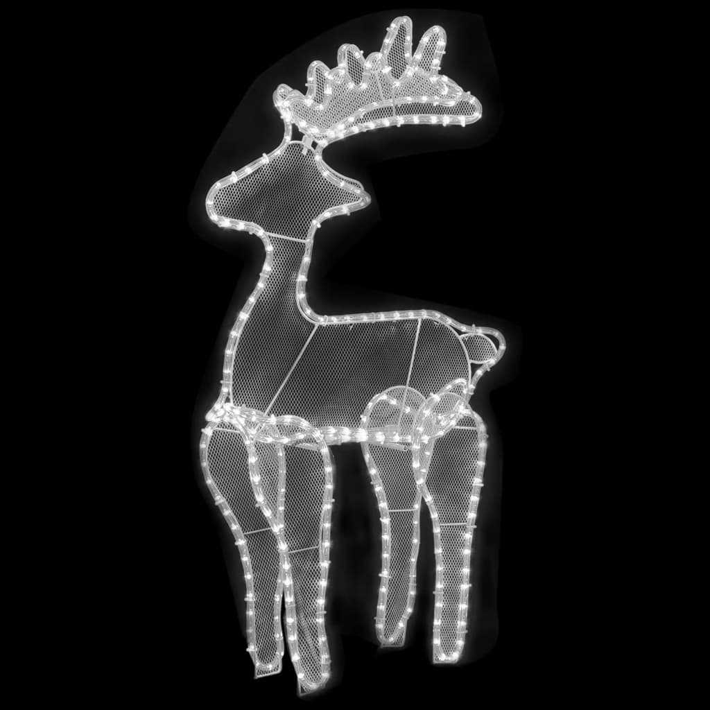 vidaXL Reindeer Christmas Decoration with Mesh 306 LEDs 60x24x89cm - Cold white