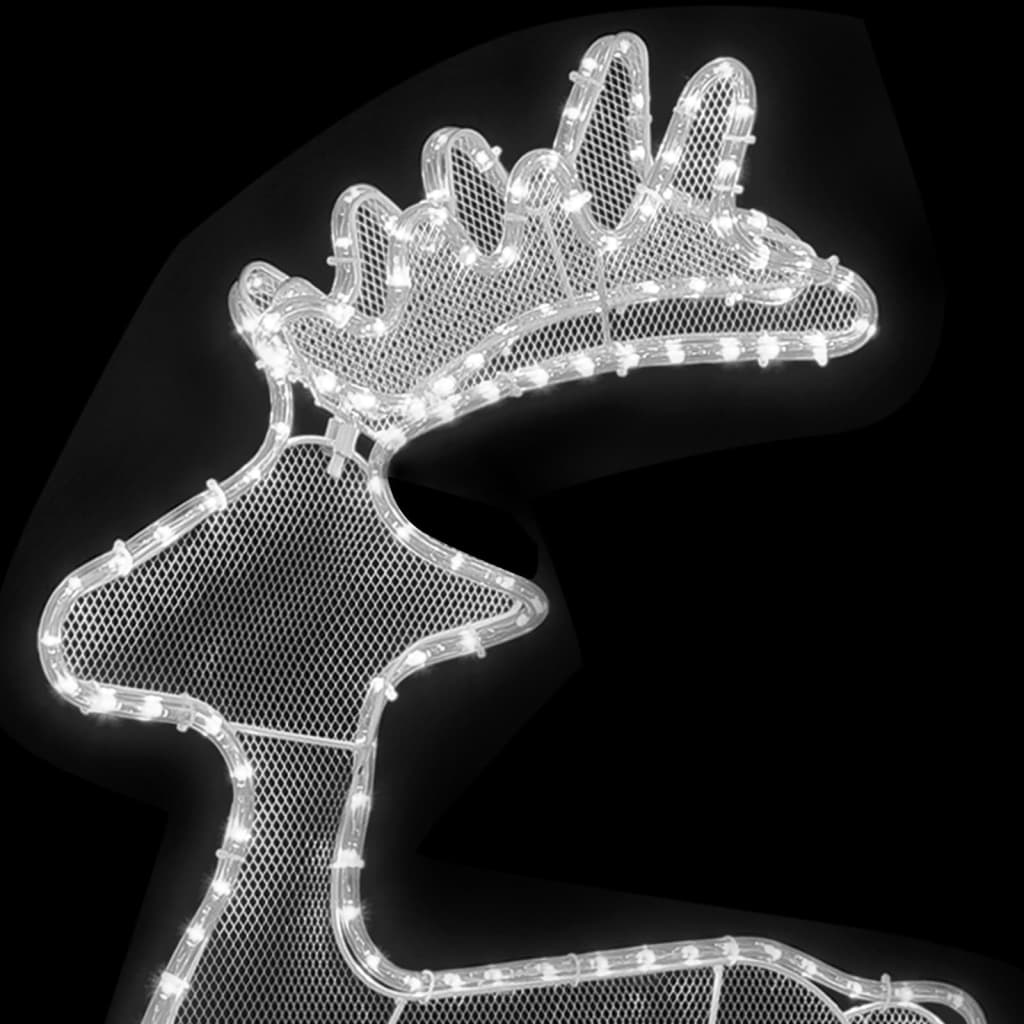 vidaXL Reindeer Christmas Decoration with Mesh 306 LEDs 60x24x89cm - Cold white