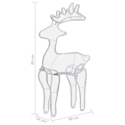vidaXL Reindeer Christmas Decoration with Mesh 306 LEDs 60x24x89cm - Cold white