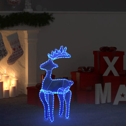 vidaXL Reindeer Christmas Decoration with Mesh 306 LEDs 60x24x89cm - Blue