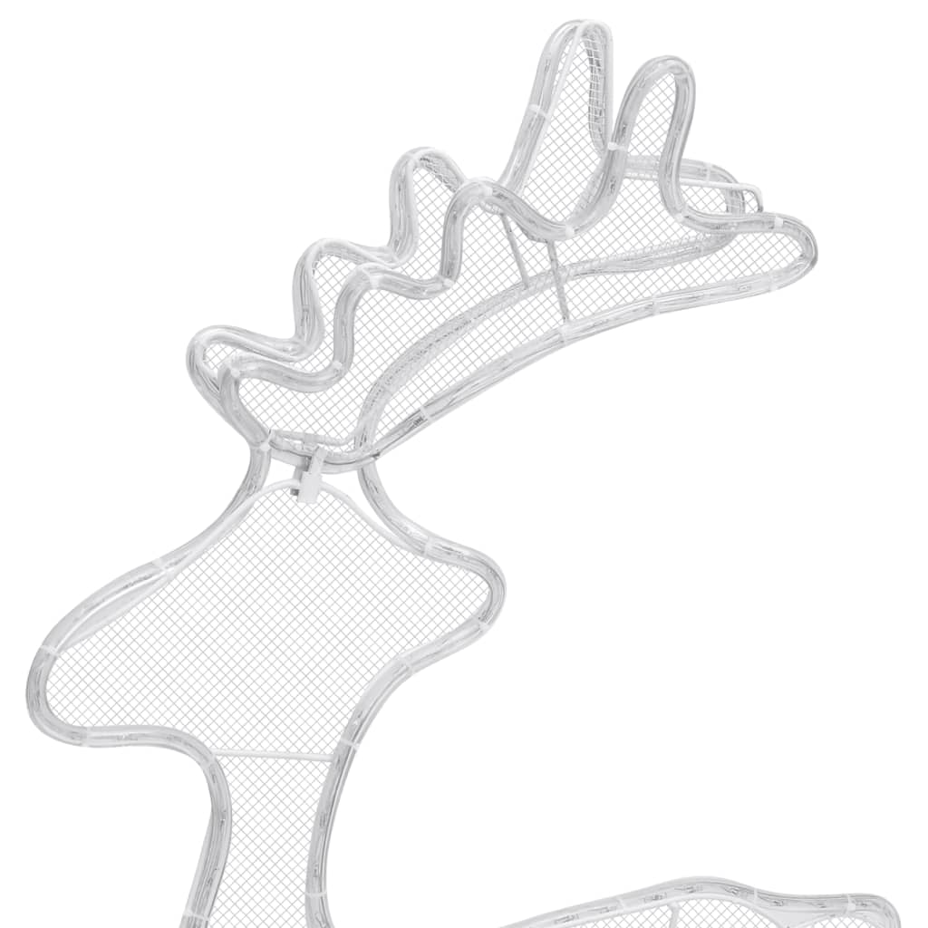 vidaXL Reindeer Christmas Decoration with Mesh 306 LEDs 60x24x89cm - Blue