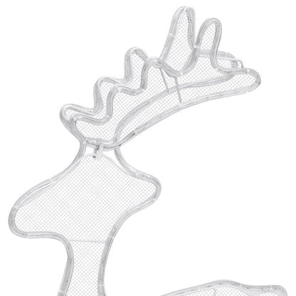 vidaXL Reindeer Christmas Decoration with Mesh 306 LEDs 60x24x89cm - Blue