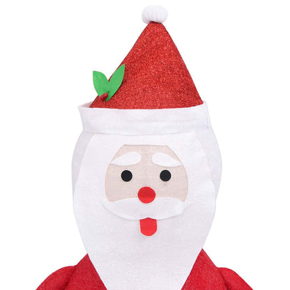 vidaXL Decorative Christmas Santa Claus Figure LED Luxury Fabric 60cm - Red - 60 cm