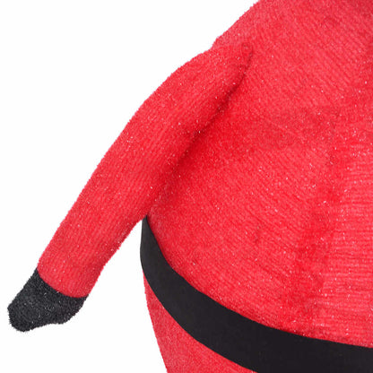 vidaXL Decorative Christmas Santa Claus Figure LED Luxury Fabric 60cm - Red - 60 cm