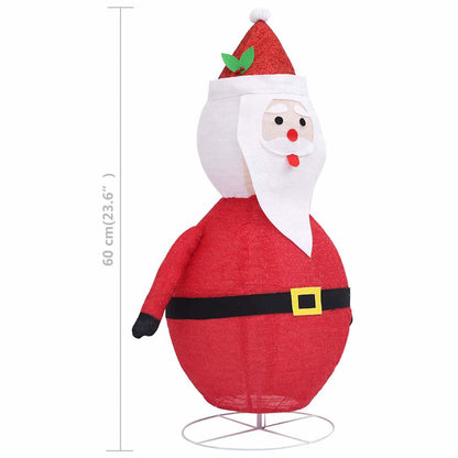 vidaXL Decorative Christmas Santa Claus Figure LED Luxury Fabric 60cm - Red - 60 cm