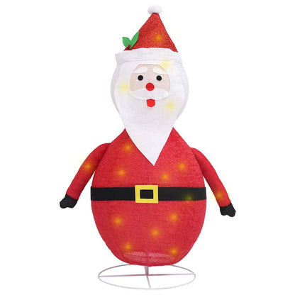 vidaXL Decorative Christmas Santa Claus Figure LED Luxury Fabric 90cm - Red - 90 cm