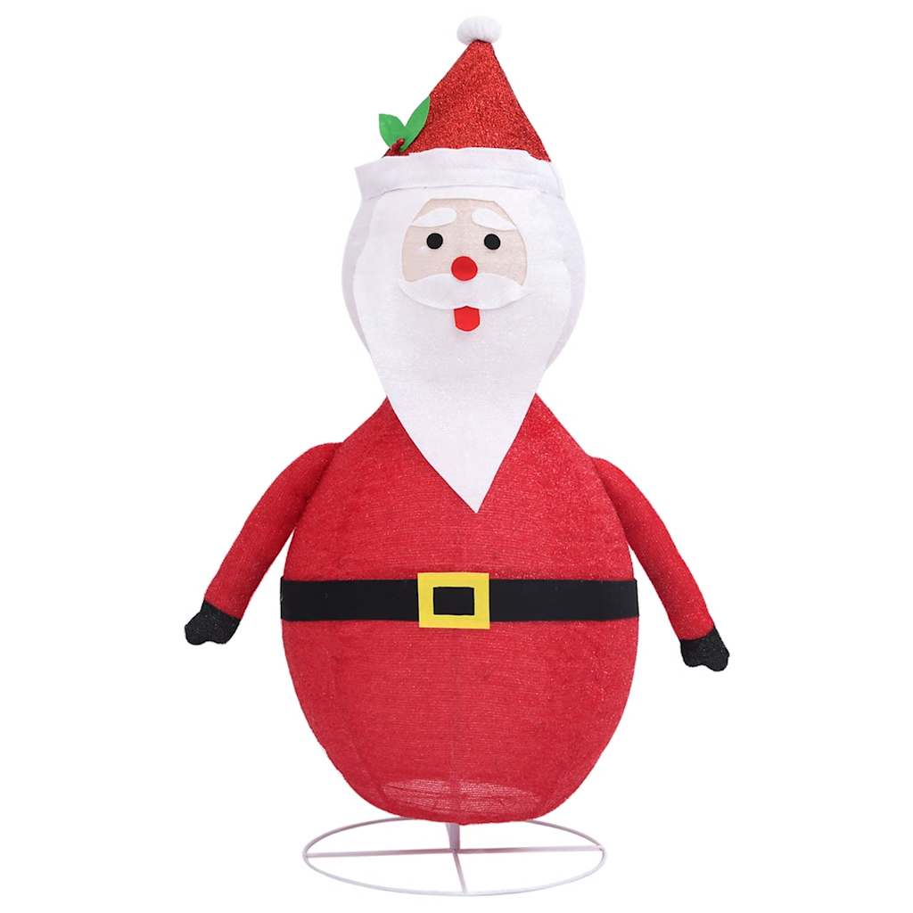 vidaXL Decorative Christmas Santa Claus Figure LED Luxury Fabric 90cm - Red - 90 cm