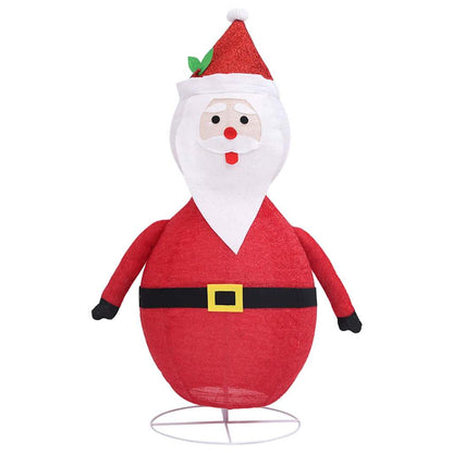 vidaXL Decorative Christmas Santa Claus Figure LED Luxury Fabric 90cm - Red - 90 cm
