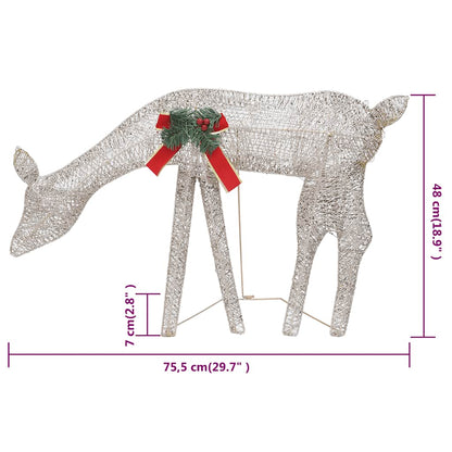 vidaXL Christmas Reindeer Family 270x7x90 cm Gold Warm White Mesh