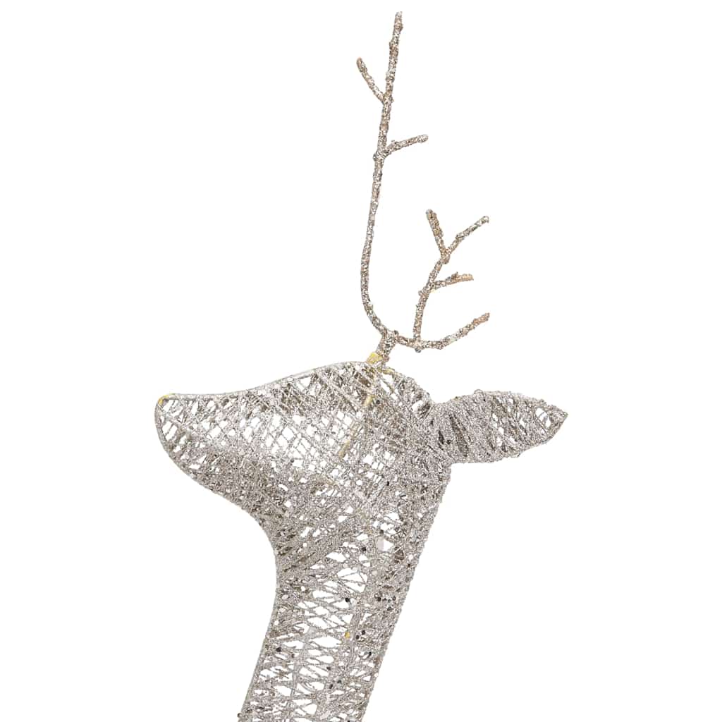 vidaXL Christmas Reindeer Family 270x7x90 cm Gold Warm White Mesh