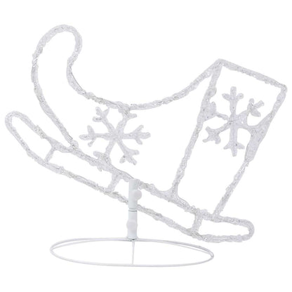 328509 vidaXL Acrylic Christmas Flying Reindeer&Sleigh 260x21x87cm Warm White - 260 x 21 x 87 cm