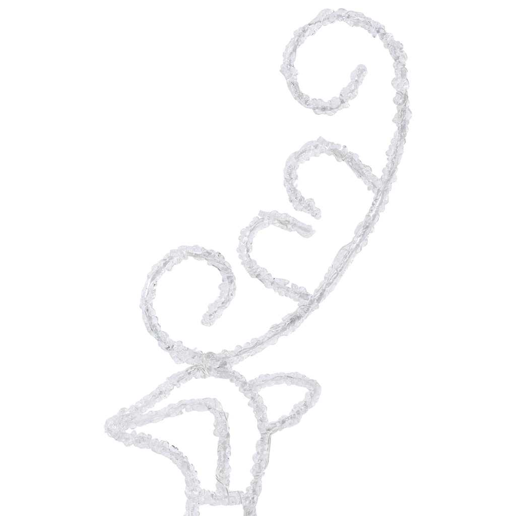 328509 vidaXL Acrylic Christmas Flying Reindeer&Sleigh 260x21x87cm Warm White - 260 x 21 x 87 cm