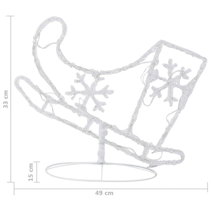 vidaXL Acrylic Christmas Flying Reindeer&Sleigh 260x21x87cm Blue