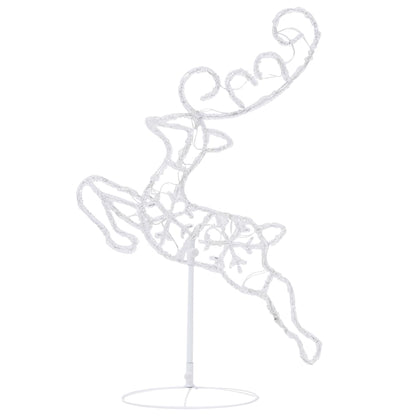 vidaXL Acrylic Christmas Flying Reindeer&Sleigh 260x21x87cm Blue