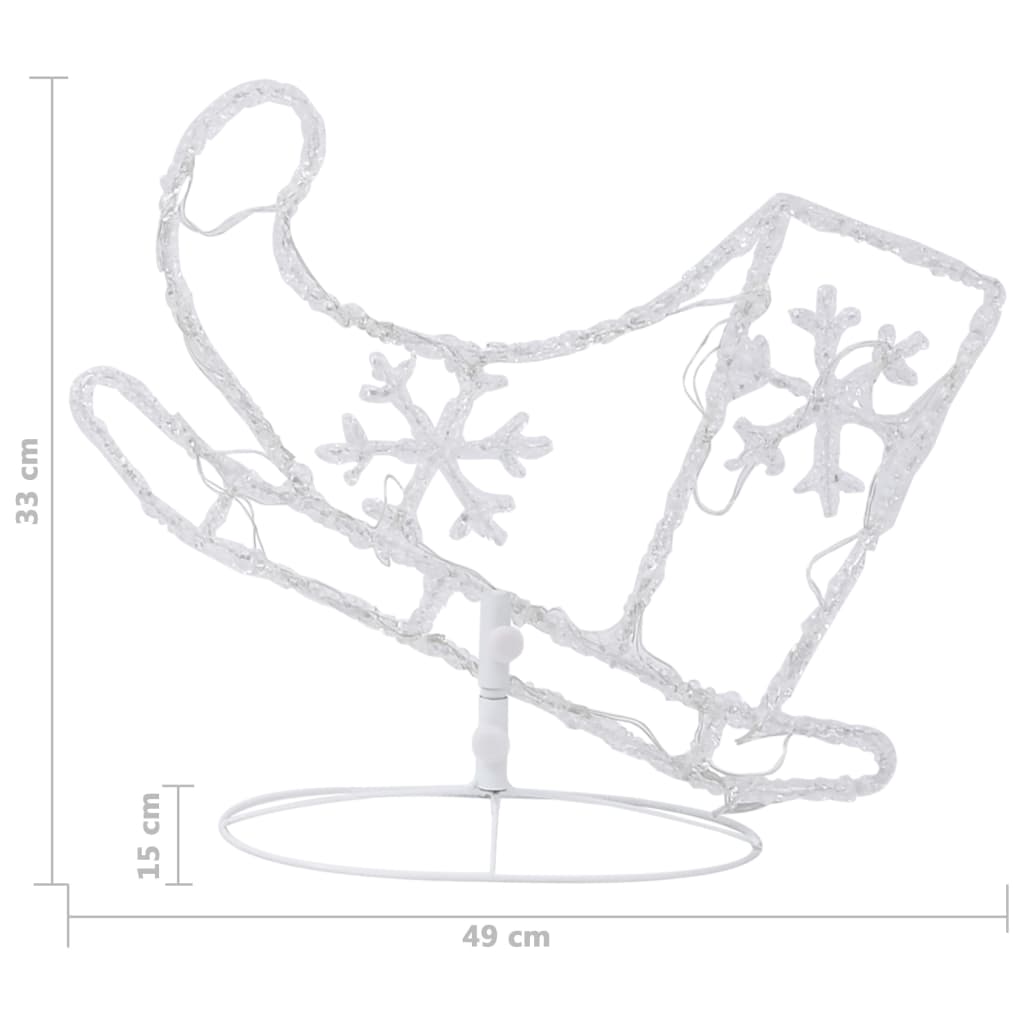 vidaXL Acrylic Christmas Flying Reindeer&Sleigh 260x21x87cm Colourful - Multicolour