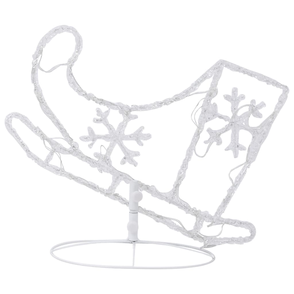 vidaXL Acrylic Christmas Flying Reindeer&Sleigh 260x21x87cm Colourful - Multicolour