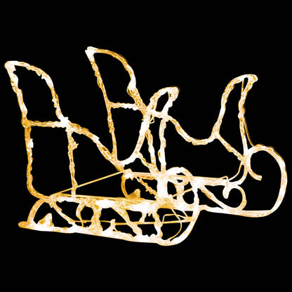 vidaXL Reindeers & Sleigh Christmas Decoration 160 LEDs 130 cm Acrylic - warm white - 43 x 11 x 55 cm (2 pcs)