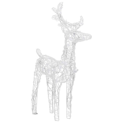 vidaXL Reindeers & Sleigh Christmas Decoration 160 LEDs 130 cm Acrylic - warm white - 43 x 11 x 55 cm (2 pcs)