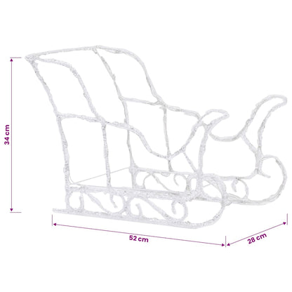 vidaXL Reindeers & Sleigh Christmas Decoration 280x28x55 cm Acrylic - Multicolour