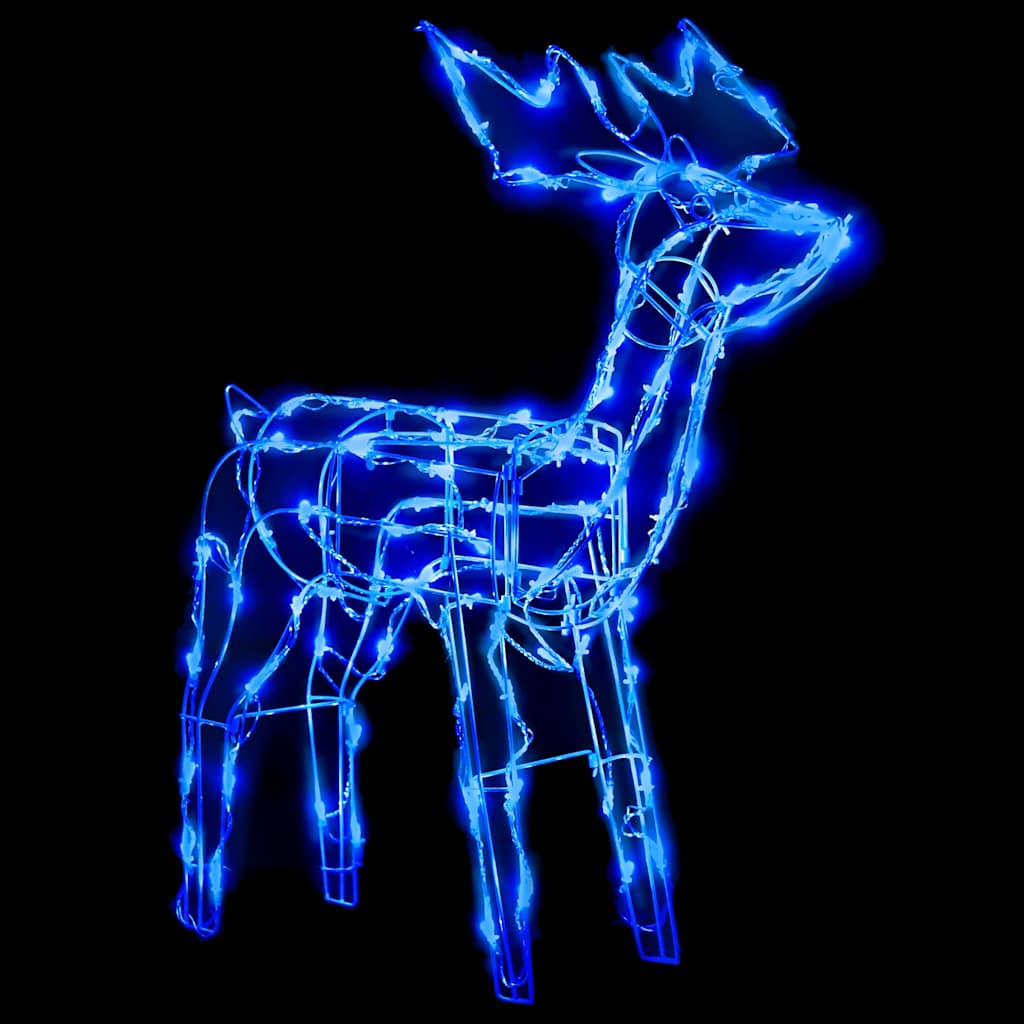 328540 vidaXL 3 Piece Christmas Light Display Reindeers 229 LEDs - Blue - 68 x 38 x 81 cm