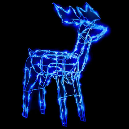 328540 vidaXL 3 Piece Christmas Light Display Reindeers 229 LEDs - Blue - 68 x 38 x 81 cm