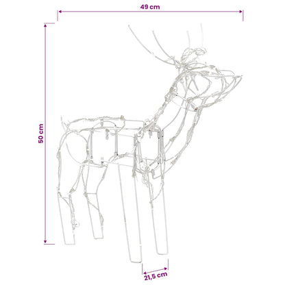 328540 vidaXL 3 Piece Christmas Light Display Reindeers 229 LEDs - Blue - 68 x 38 x 81 cm