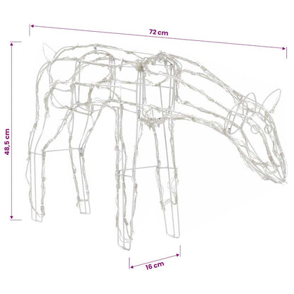 328540 vidaXL 3 Piece Christmas Light Display Reindeers 229 LEDs - Blue - 68 x 38 x 81 cm