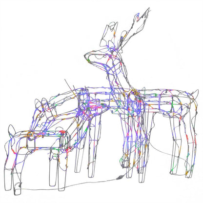 vidaXL 3 Piece Christmas Light Display Reindeers 229 LEDs - multicolour