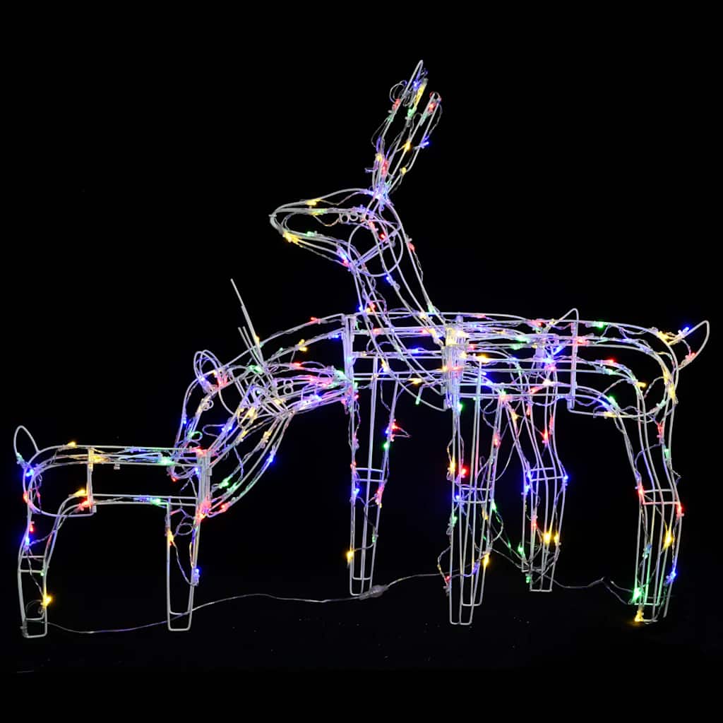 vidaXL 3 Piece Christmas Light Display Reindeers 229 LEDs - multicolour