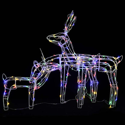 vidaXL 3 Piece Christmas Light Display Reindeers 229 LEDs - multicolour
