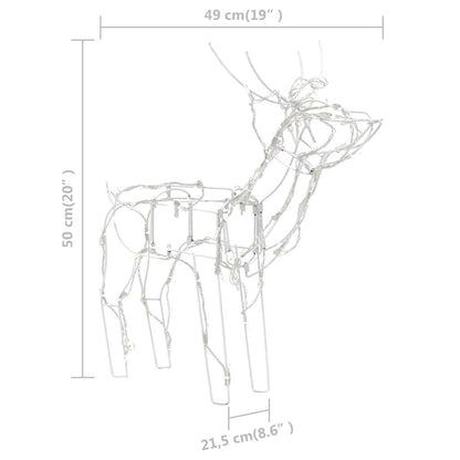 vidaXL 3 Piece Christmas Light Display Reindeers 229 LEDs - multicolour
