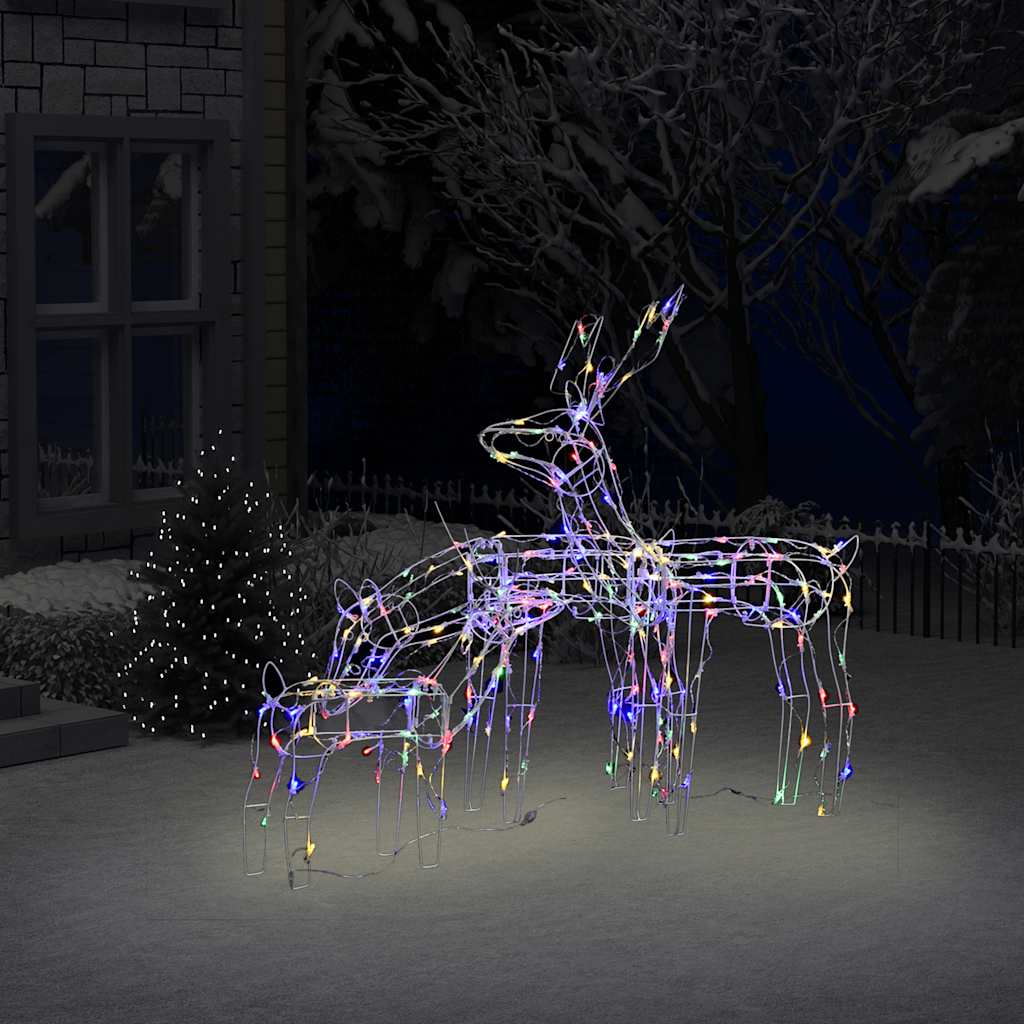 vidaXL 3 Piece Christmas Light Display Reindeers 229 LEDs - multicolour