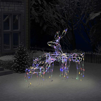 vidaXL 3 Piece Christmas Light Display Reindeers 229 LEDs - multicolour