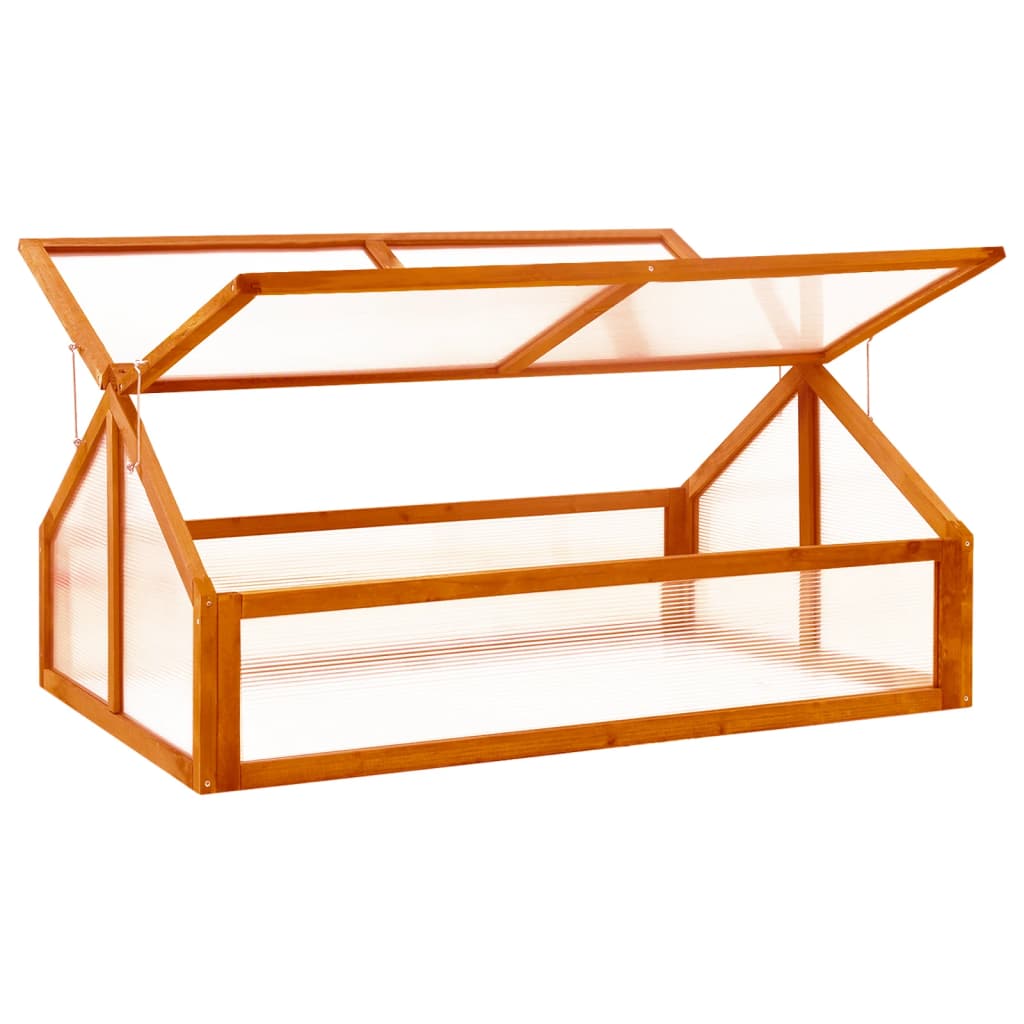 vidaXL Greenhouse | Brown | Solid firwood | Medium | Foldable | Greenhouse