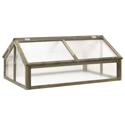 vidaXL Greenhouse | Grey | Solid fir wood and transparent panels | Medium