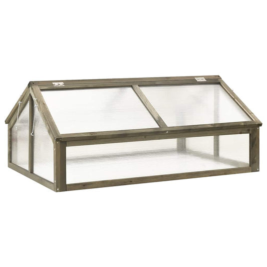 vidaXL Greenhouse | Grey | Solid fir wood and transparent panels | Medium