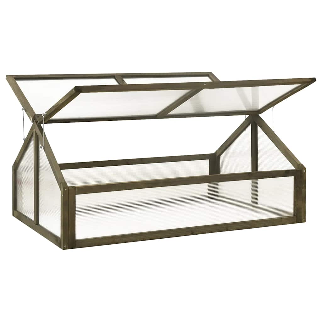 vidaXL Greenhouse | Grey | Solid fir wood and transparent panels | Medium